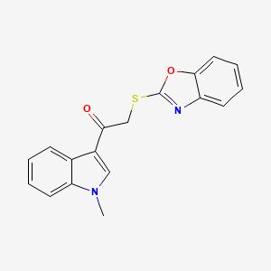 molecular formula C18H14N2O2S B4672703 2-(1,3-benzoxazol-2-ylthio)-1-(1-methyl-1H-indol-3-yl)ethanone 