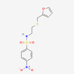molecular formula C13H14N2O5S2 B4672707 N-{2-[(2-furylmethyl)thio]ethyl}-4-nitrobenzenesulfonamide 