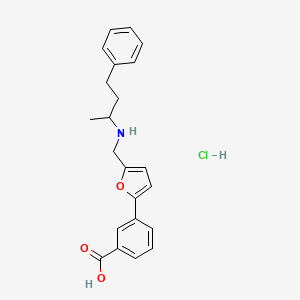 molecular formula C22H24ClNO3 B4672721 3-(5-{[(1-methyl-3-phenylpropyl)amino]methyl}-2-furyl)benzoic acid hydrochloride 