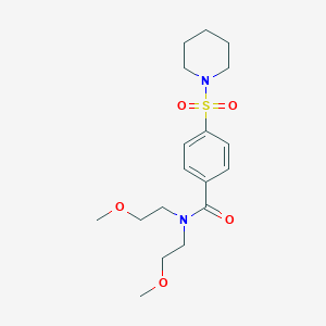 N,N-bis(2-methoxyethyl)-4-(1-piperidinylsulfonyl)benzamide