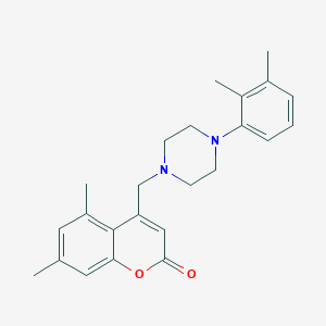 molecular formula C24H28N2O2 B4672738 4-{[4-(2,3-dimethylphenyl)-1-piperazinyl]methyl}-5,7-dimethyl-2H-chromen-2-one 