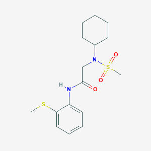 molecular formula C16H24N2O3S2 B4672763 N~2~-cyclohexyl-N~2~-(methylsulfonyl)-N~1~-[2-(methylthio)phenyl]glycinamide 