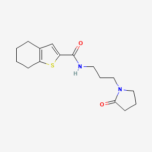 molecular formula C16H22N2O2S B4672778 N-[3-(2-oxo-1-pyrrolidinyl)propyl]-4,5,6,7-tetrahydro-1-benzothiophene-2-carboxamide 