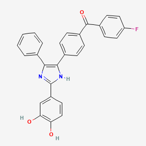 {4-[2-(3,4-dihydroxyphenyl)-4-phenyl-1H-imidazol-5-yl]phenyl}(4-fluorophenyl)methanone