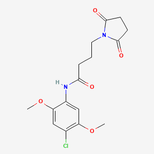 molecular formula C16H19ClN2O5 B4672791 N-(4-chloro-2,5-dimethoxyphenyl)-4-(2,5-dioxo-1-pyrrolidinyl)butanamide 