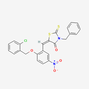 molecular formula C24H17ClN2O4S2 B4672796 3-benzyl-5-{2-[(2-chlorobenzyl)oxy]-5-nitrobenzylidene}-2-thioxo-1,3-thiazolidin-4-one 