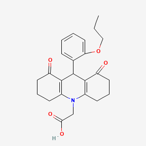 molecular formula C24H27NO5 B4672799 [1,8-dioxo-9-(2-propoxyphenyl)-2,3,4,5,6,7,8,9-octahydro-10(1H)-acridinyl]acetic acid 