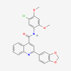 molecular formula C25H19ClN2O5 B4672807 2-(1,3-benzodioxol-5-yl)-N-(5-chloro-2,4-dimethoxyphenyl)-4-quinolinecarboxamide 