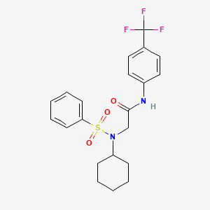 molecular formula C21H23F3N2O3S B4672825 N~2~-cyclohexyl-N~2~-(phenylsulfonyl)-N~1~-[4-(trifluoromethyl)phenyl]glycinamide 