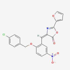 molecular formula C21H13ClN2O6 B4672831 4-{2-[(4-chlorobenzyl)oxy]-5-nitrobenzylidene}-2-(2-furyl)-1,3-oxazol-5(4H)-one 