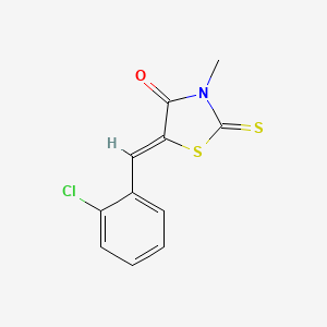molecular formula C11H8ClNOS2 B4672837 5-(2-chlorobenzylidene)-3-methyl-2-thioxo-1,3-thiazolidin-4-one 