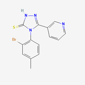 4-(2-bromo-4-methylphenyl)-5-(3-pyridinyl)-4H-1,2,4-triazole-3-thiol