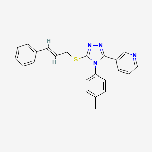 molecular formula C23H20N4S B4672900 3-{4-(4-methylphenyl)-5-[(3-phenyl-2-propen-1-yl)thio]-4H-1,2,4-triazol-3-yl}pyridine 