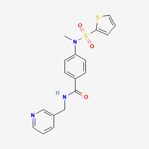molecular formula C18H17N3O3S2 B4672919 4-[methyl(2-thienylsulfonyl)amino]-N-(3-pyridinylmethyl)benzamide 