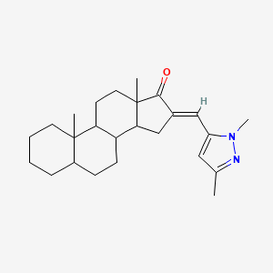 molecular formula C25H36N2O B4672927 16-[(1,3-dimethyl-1H-pyrazol-5-yl)methylene]androstan-17-one 