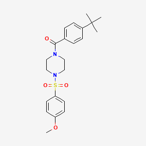 molecular formula C22H28N2O4S B4672931 1-(4-tert-butylbenzoyl)-4-[(4-methoxyphenyl)sulfonyl]piperazine 