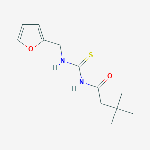 molecular formula C12H18N2O2S B4672949 N-{[(2-furylmethyl)amino]carbonothioyl}-3,3-dimethylbutanamide 