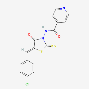 molecular formula C16H10ClN3O2S2 B4672952 N-[5-(4-chlorobenzylidene)-4-oxo-2-thioxo-1,3-thiazolidin-3-yl]isonicotinamide CAS No. 68710-99-6