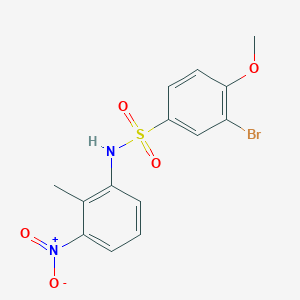 molecular formula C14H13BrN2O5S B4672955 3-bromo-4-methoxy-N-(2-methyl-3-nitrophenyl)benzenesulfonamide 