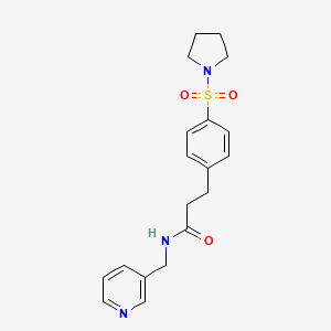 molecular formula C19H23N3O3S B4672974 N-(3-pyridinylmethyl)-3-[4-(1-pyrrolidinylsulfonyl)phenyl]propanamide 