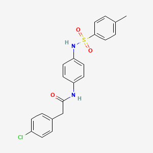 molecular formula C21H19ClN2O3S B4672987 2-(4-chlorophenyl)-N-(4-{[(4-methylphenyl)sulfonyl]amino}phenyl)acetamide 