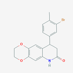 molecular formula C18H16BrNO3 B4672993 9-(3-bromo-4-methylphenyl)-2,3,8,9-tetrahydro[1,4]dioxino[2,3-g]quinolin-7(6H)-one 