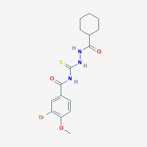 molecular formula C16H20BrN3O3S B467300 3-bromo-N-[(cyclohexanecarbonylamino)carbamothioyl]-4-methoxybenzamide CAS No. 497091-55-1