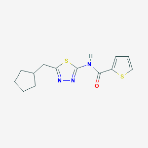 molecular formula C13H15N3OS2 B4673007 N-[5-(cyclopentylmethyl)-1,3,4-thiadiazol-2-yl]-2-thiophenecarboxamide 