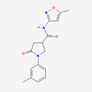 molecular formula C16H17N3O3 B4673031 N-(5-methyl-3-isoxazolyl)-1-(3-methylphenyl)-5-oxo-3-pyrrolidinecarboxamide 
