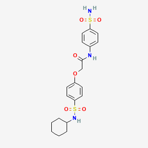 molecular formula C20H25N3O6S2 B4673039 N-[4-(aminosulfonyl)phenyl]-2-{4-[(cyclohexylamino)sulfonyl]phenoxy}acetamide 