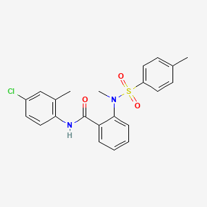 molecular formula C22H21ClN2O3S B4673056 N-(4-chloro-2-methylphenyl)-2-{methyl[(4-methylphenyl)sulfonyl]amino}benzamide 