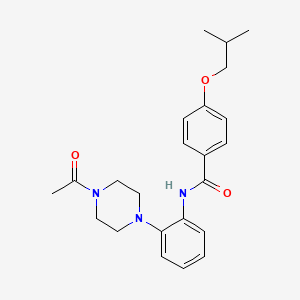 molecular formula C23H29N3O3 B4673072 N-[2-(4-acetyl-1-piperazinyl)phenyl]-4-isobutoxybenzamide 