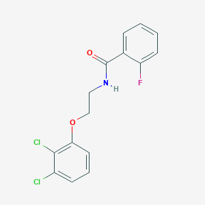 molecular formula C15H12Cl2FNO2 B4673117 N-[2-(2,3-dichlorophenoxy)ethyl]-2-fluorobenzamide 
