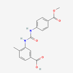 molecular formula C17H16N2O5 B4673141 3-[({[4-(methoxycarbonyl)phenyl]amino}carbonyl)amino]-4-methylbenzoic acid 