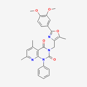molecular formula C28H26N4O5 B4673151 3-{[2-(3,4-dimethoxyphenyl)-5-methyl-1,3-oxazol-4-yl]methyl}-5,7-dimethyl-1-phenylpyrido[2,3-d]pyrimidine-2,4(1H,3H)-dione 