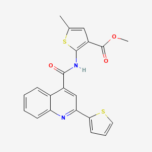 molecular formula C21H16N2O3S2 B4673159 methyl 5-methyl-2-({[2-(2-thienyl)-4-quinolinyl]carbonyl}amino)-3-thiophenecarboxylate 