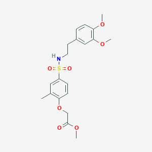 molecular formula C20H25NO7S B4673196 methyl [4-({[2-(3,4-dimethoxyphenyl)ethyl]amino}sulfonyl)-2-methylphenoxy]acetate 