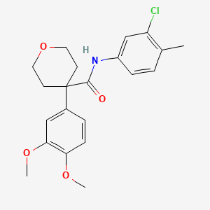molecular formula C21H24ClNO4 B4673202 N-(3-chloro-4-methylphenyl)-4-(3,4-dimethoxyphenyl)tetrahydro-2H-pyran-4-carboxamide 