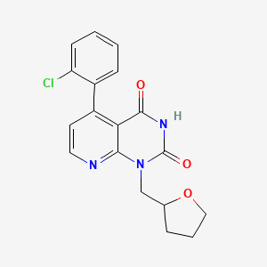 molecular formula C18H16ClN3O3 B4673230 5-(2-chlorophenyl)-1-(tetrahydro-2-furanylmethyl)pyrido[2,3-d]pyrimidine-2,4(1H,3H)-dione 