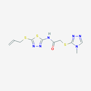 molecular formula C10H12N6OS3 B4673231 N-[5-(allylthio)-1,3,4-thiadiazol-2-yl]-2-[(4-methyl-4H-1,2,4-triazol-3-yl)thio]acetamide 