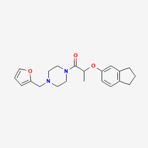 molecular formula C21H26N2O3 B4673244 1-[2-(2,3-dihydro-1H-inden-5-yloxy)propanoyl]-4-(2-furylmethyl)piperazine 