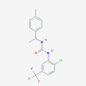 molecular formula C17H16ClF3N2O B4673254 N-[2-chloro-5-(trifluoromethyl)phenyl]-N'-[1-(4-methylphenyl)ethyl]urea 