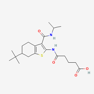 molecular formula C21H32N2O4S B4673259 5-({6-tert-butyl-3-[(isopropylamino)carbonyl]-4,5,6,7-tetrahydro-1-benzothien-2-yl}amino)-5-oxopentanoic acid 
