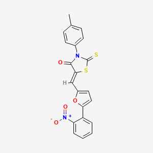 molecular formula C21H14N2O4S2 B4673278 3-(4-methylphenyl)-5-{[5-(2-nitrophenyl)-2-furyl]methylene}-2-thioxo-1,3-thiazolidin-4-one 