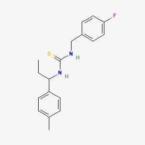 molecular formula C18H21FN2S B4673284 N-(4-fluorobenzyl)-N'-[1-(4-methylphenyl)propyl]thiourea 