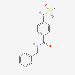 molecular formula C14H15N3O3S B4673316 4-[(methylsulfonyl)amino]-N-(2-pyridinylmethyl)benzamide 