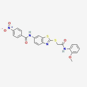 molecular formula C23H18N4O5S2 B4673320 N-[2-({2-[(2-methoxyphenyl)amino]-2-oxoethyl}thio)-1,3-benzothiazol-6-yl]-4-nitrobenzamide 