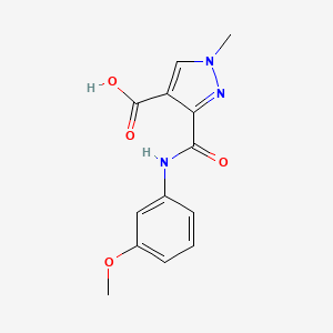 molecular formula C13H13N3O4 B4673329 3-{[(3-methoxyphenyl)amino]carbonyl}-1-methyl-1H-pyrazole-4-carboxylic acid 