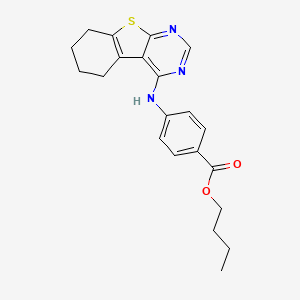 molecular formula C21H23N3O2S B4673336 butyl 4-(5,6,7,8-tetrahydro[1]benzothieno[2,3-d]pyrimidin-4-ylamino)benzoate 