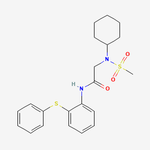molecular formula C21H26N2O3S2 B4673354 N~2~-cyclohexyl-N~2~-(methylsulfonyl)-N~1~-[2-(phenylthio)phenyl]glycinamide 